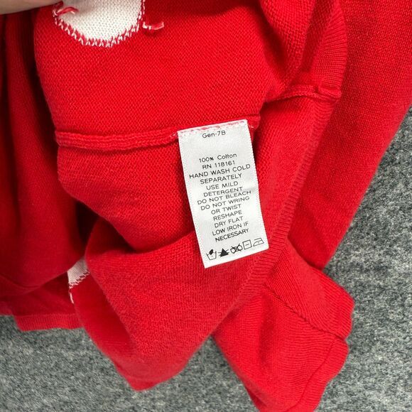 Quacker Factory Cardigan Women 1X Plus Red Polka Dot Button Up V-Neck Cotton - Picture 4 of 7